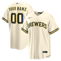 Milwaukee Brewers Nike Cream Home Replica Custom Jersey product image 1, provided for visual reference and product detail