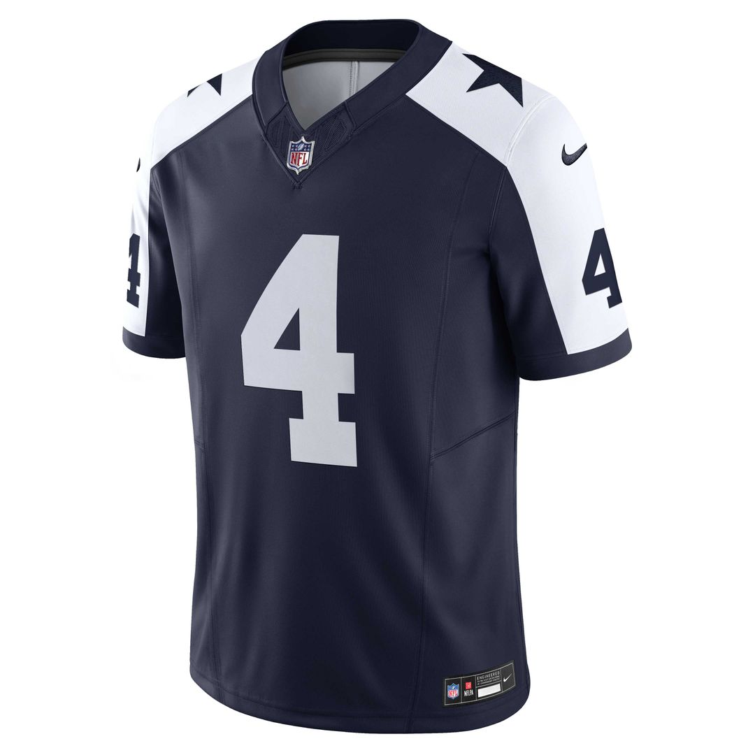 Dallas Cowboys Dak Prescott Nike Navy Vapor F.U.S.E. Limited Jersey product image 2, provided for visual reference and