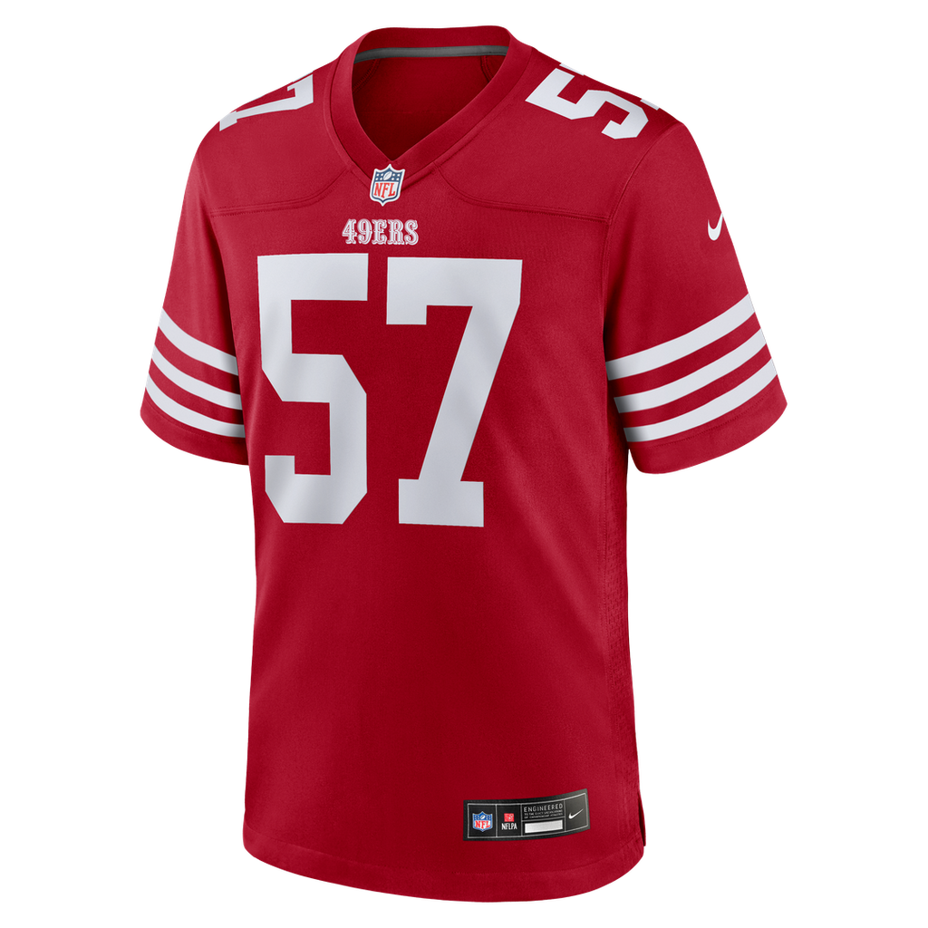 San Francisco 49ers Luke Gifford Nike Scarlet Team Game Jersey product image 2, provided for visual reference and product