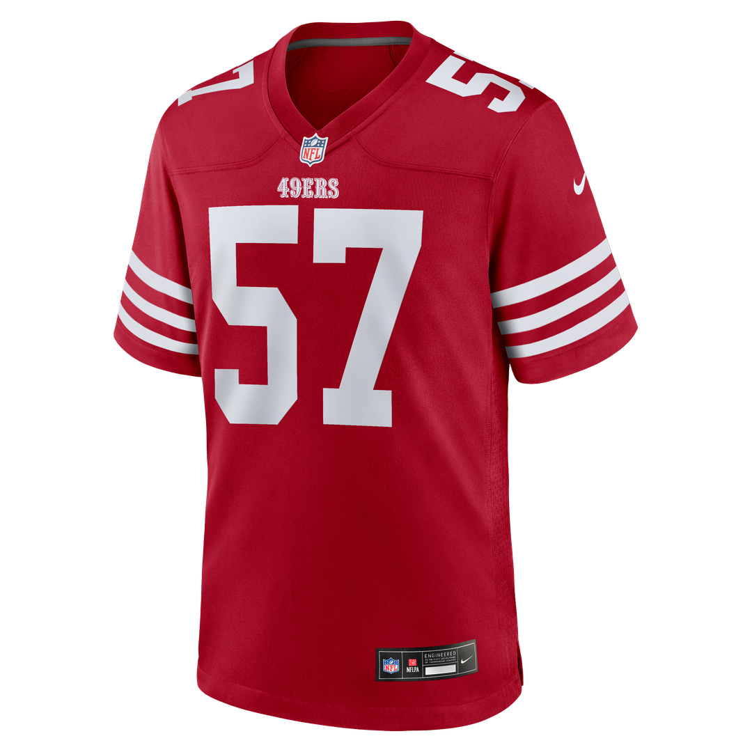 San Francisco 49ers Luke Gifford Nike Scarlet Team Game Jersey product image 2, provided for visual reference and product