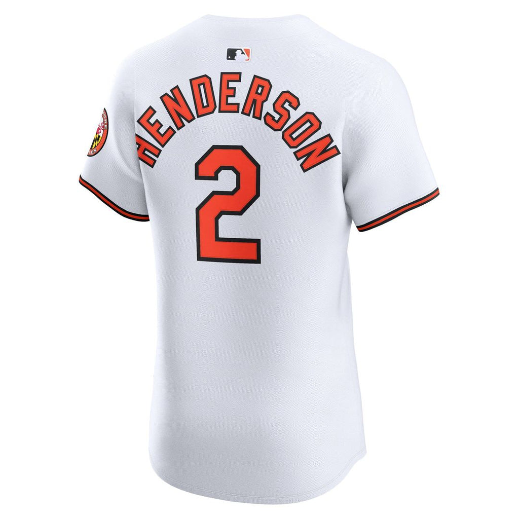 Baltimore Orioles Gunnar Henderson Nike White Home Elite Jersey product image 3, provided for visual reference and product