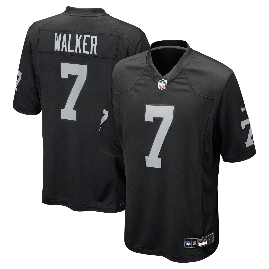 Las Vegas Raiders Quay Walker Nike Black Team Game Jersey product image 1, provided for visual reference and product detail