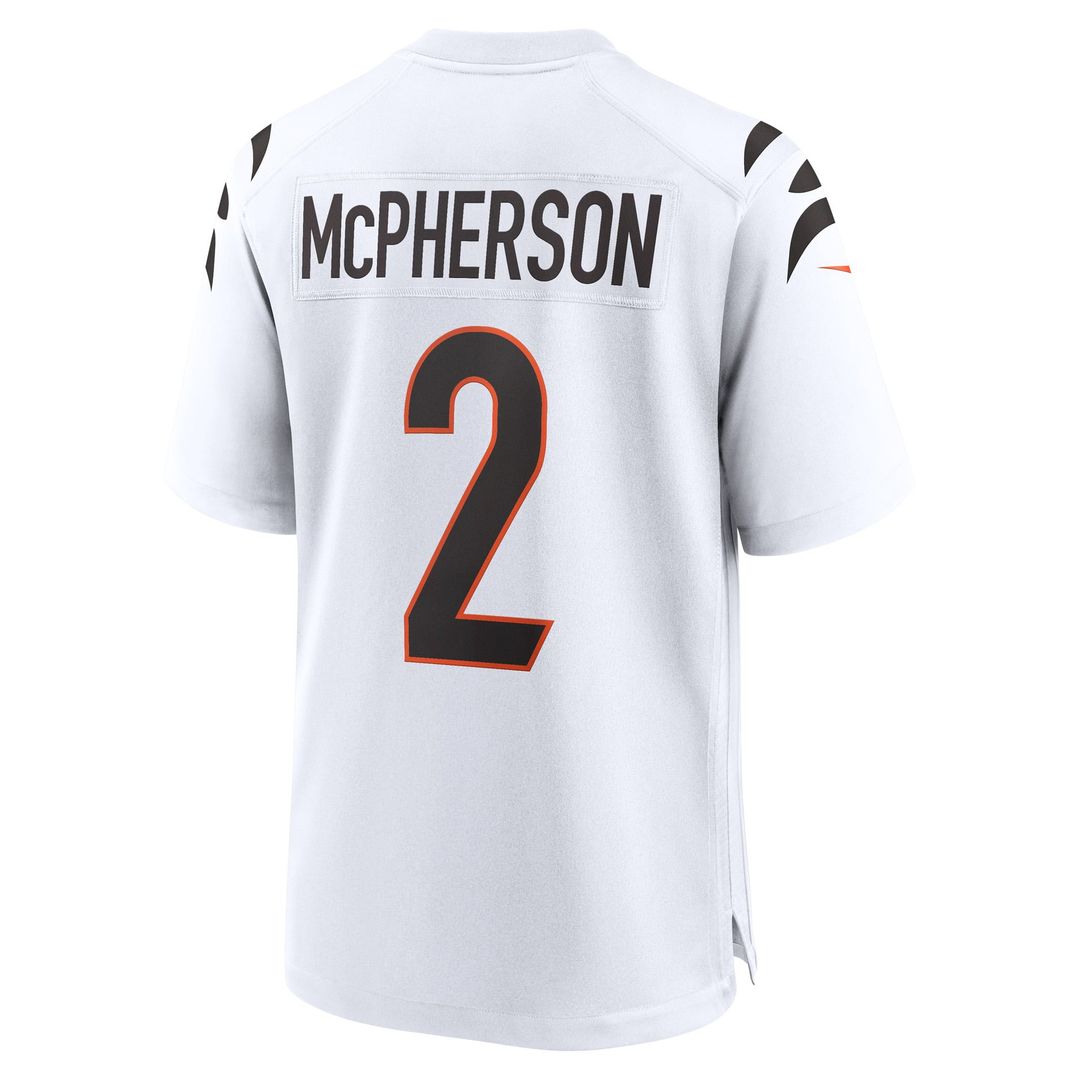 Cincinnati Bengals Evan McPherson Nike White Game Player Jersey product image 3, provided for visual reference and product
