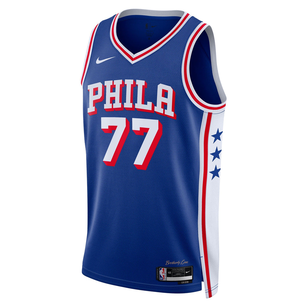 Philadelphia 76ers Nike Icon Edition Swingman Jersey - Royal - VJ Edgecombe - Unisex product image 3, provided for visual