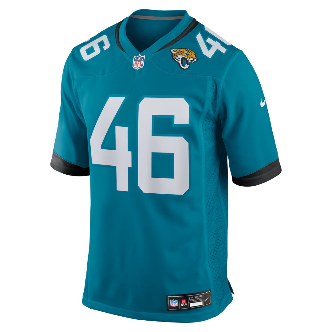 Jacksonville Jaguars Ross Matiscik Nike Teal Game Jersey product image 2, provided for visual reference and product detail