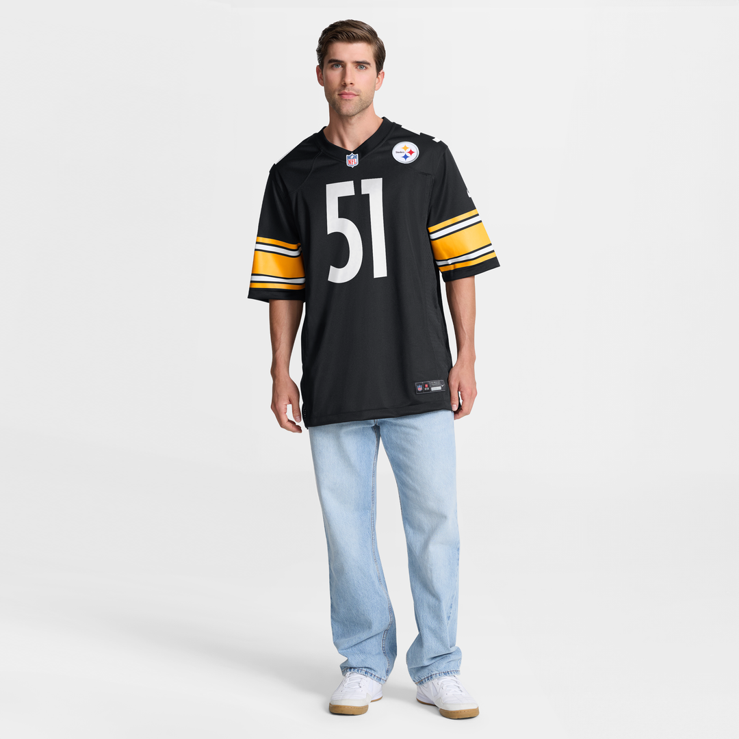 Pittsburgh Steelers Nick Herbig Nike Black Game Jersey product image 7, provided for visual reference and product detail