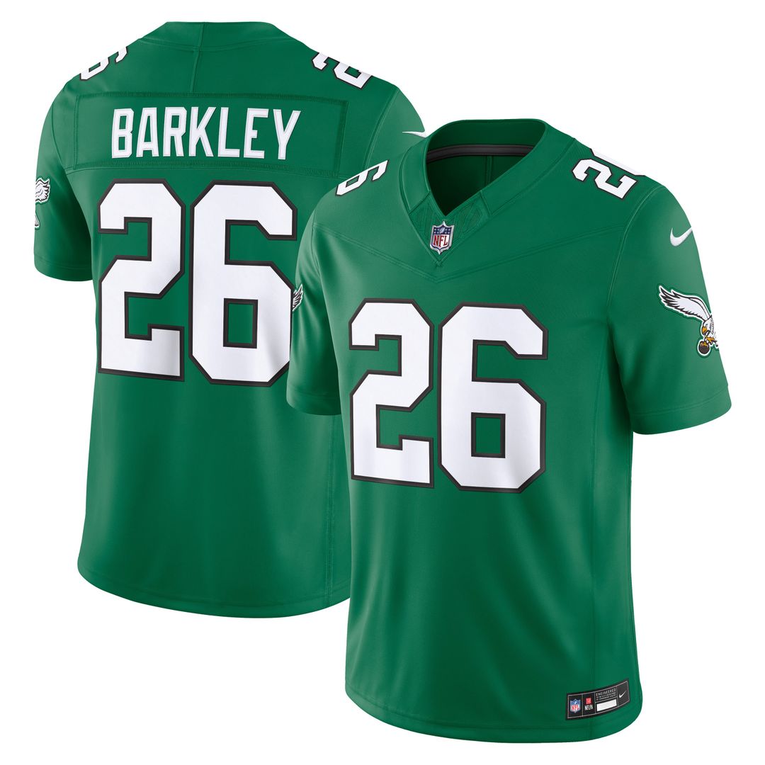 Philadelphia Eagles Saquon Barkley Nike Kelly Green Alternate Vapor F.U.S.E. Stitched Limited Jersey product image 1,