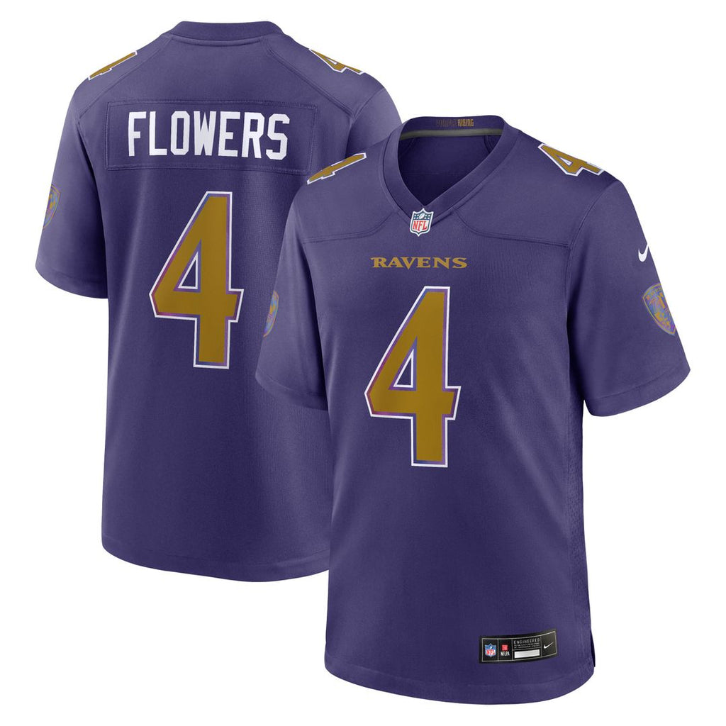 Baltimore Ravens Zay Flowers Nike Purple Alternate Game Jersey product image 1, provided for visual reference and product