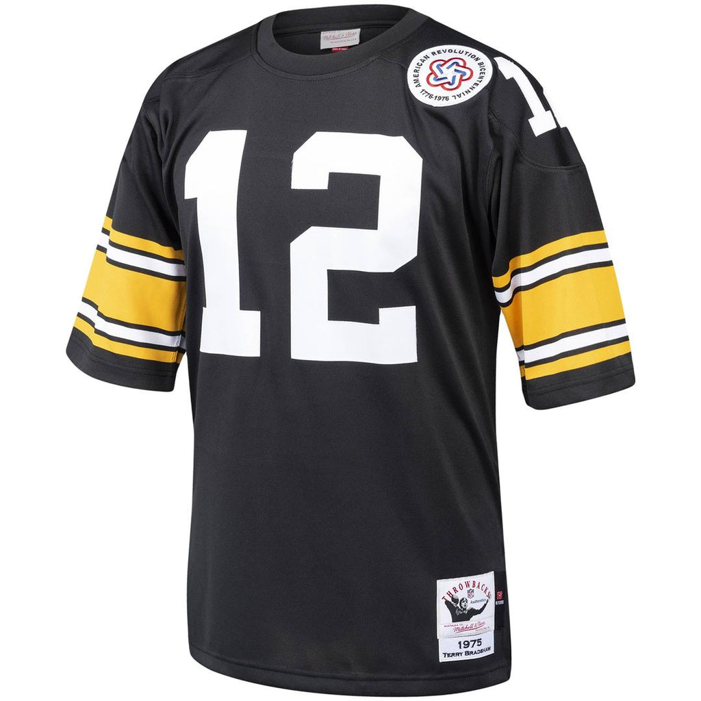 Pittsburgh Steelers Terry Bradshaw Mitchell & Ness Black Authentic Throwback Retired Player Jersey product image 2, provided
