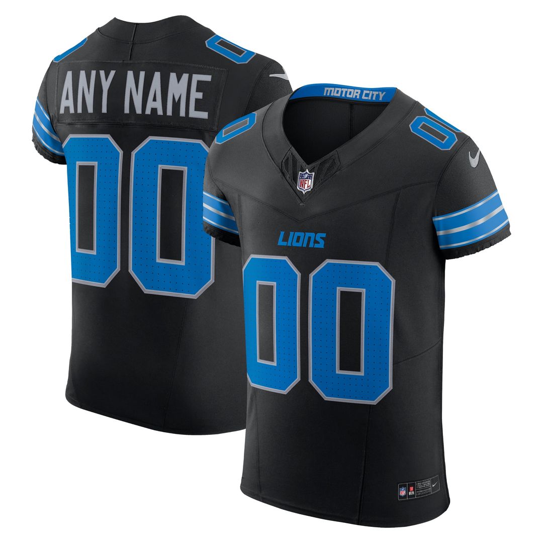 Detroit Lions Nike Black Alternate Vapor F.U.S.E. Elite Custom Jersey product image 4, provided for visual reference and