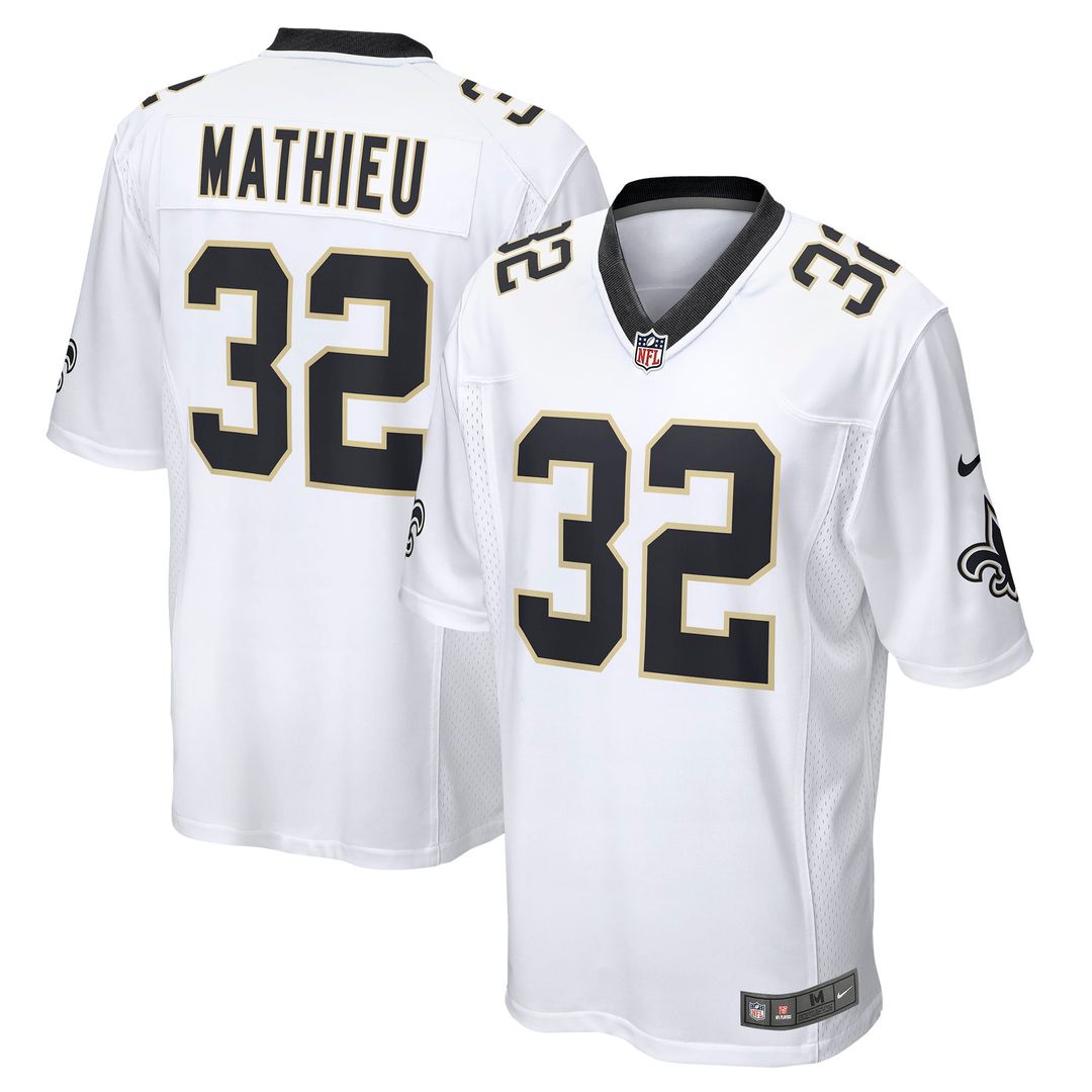 New Orleans Saints Tyrann Mathieu Nike White Game Jersey product image 4, provided for visual reference and product detail