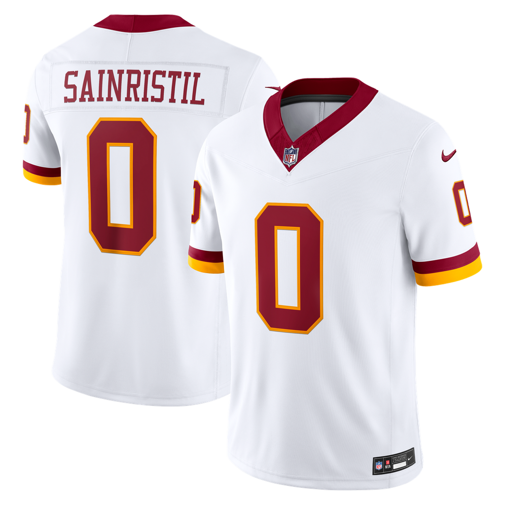Washington Commanders Mike Sainristil Nike White Vapor F.U.S.E. Stitched Limited Jersey product image 1, provided for visual