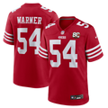 San Francisco 49ers Fred Warner Nike Scarlet 80th Anniversary Game Jersey product image 1, provided for visual reference and