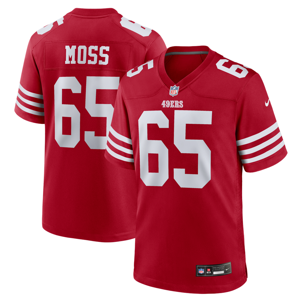 San Francisco 49ers Drew Moss Nike Scarlet Team Game Jersey product image 1, provided for visual reference and product
