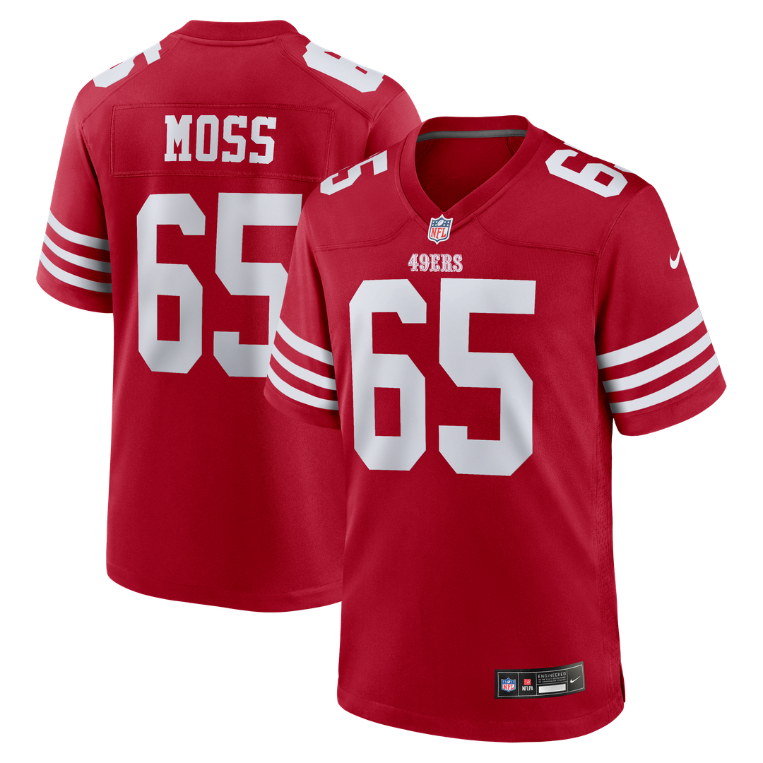 San Francisco 49ers Drew Moss Nike Scarlet Team Game Jersey product image 1, provided for visual reference and product