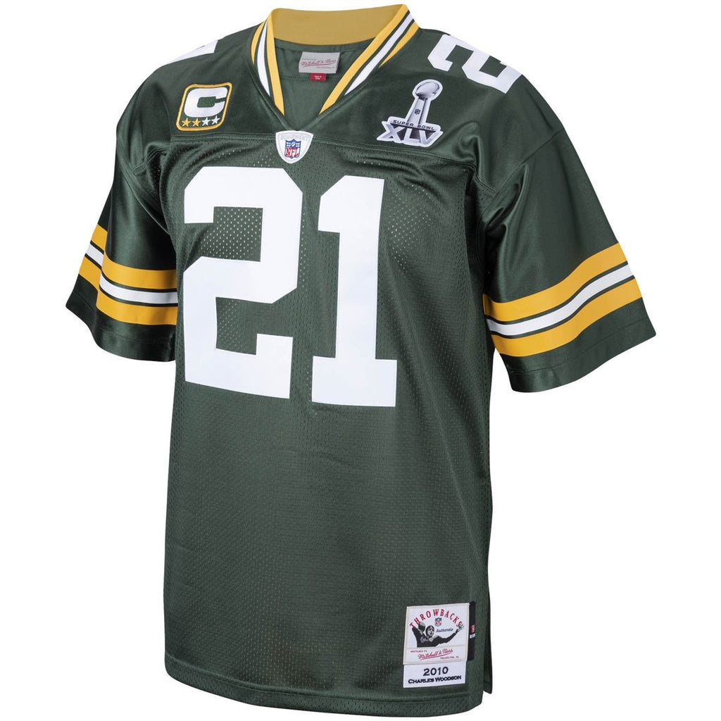 Green Bay Packers 2010 Charles Woodson Mitchell & Ness Green Authentic Throwback Retired Player Jersey product image 2,