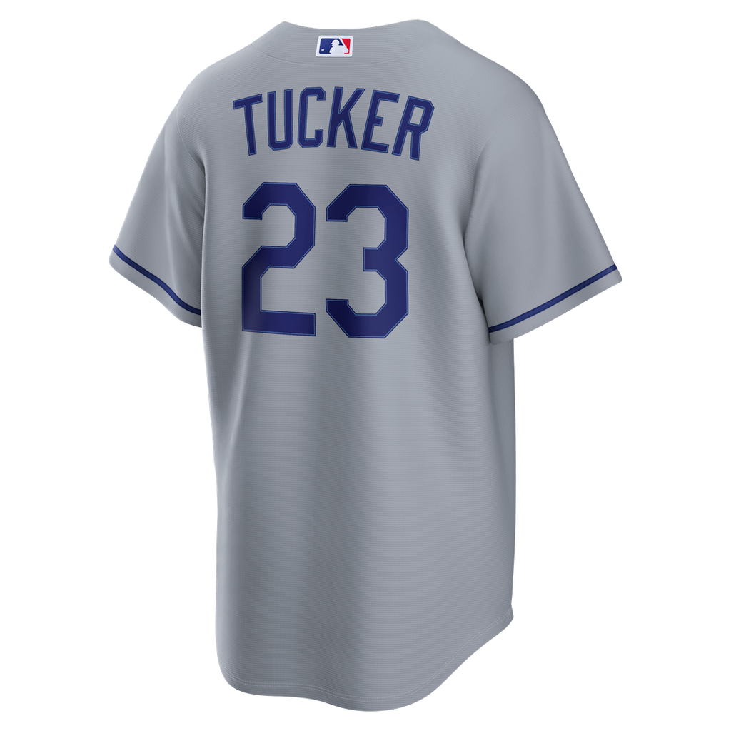 Los Angeles Dodgers Kyle Tucker Nike Gray Road Replica Jersey product image 3, provided for visual reference and product