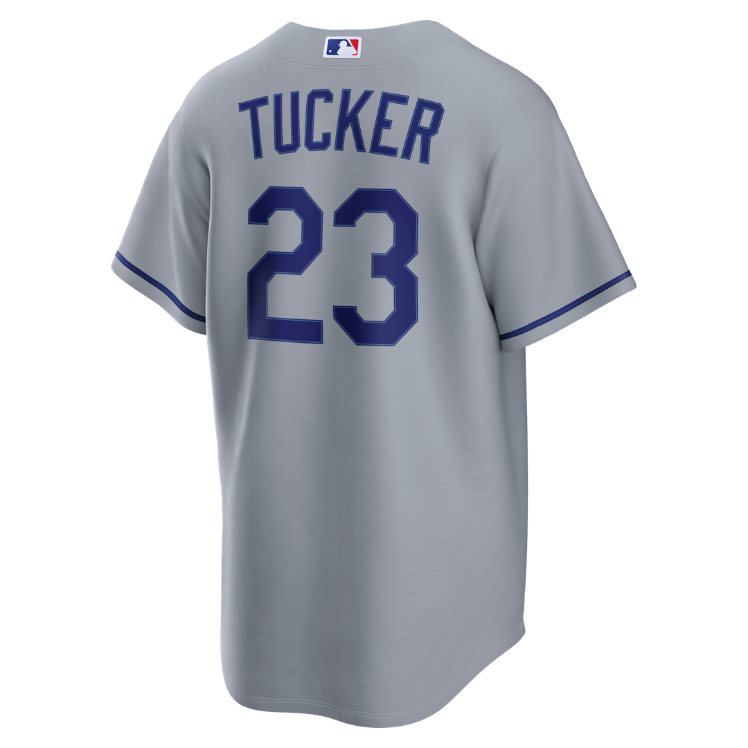 Los Angeles Dodgers Kyle Tucker Nike Gray Road Replica Jersey product image 3, provided for visual reference and product