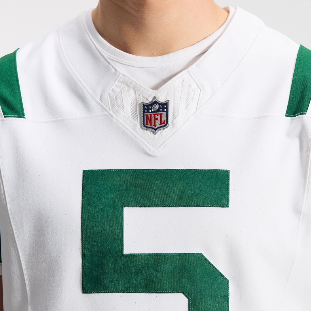 New York Jets Garrett Wilson Nike White Classic Alternate Vapor F.U.S.E. Elite Jersey product image 9, provided for visual