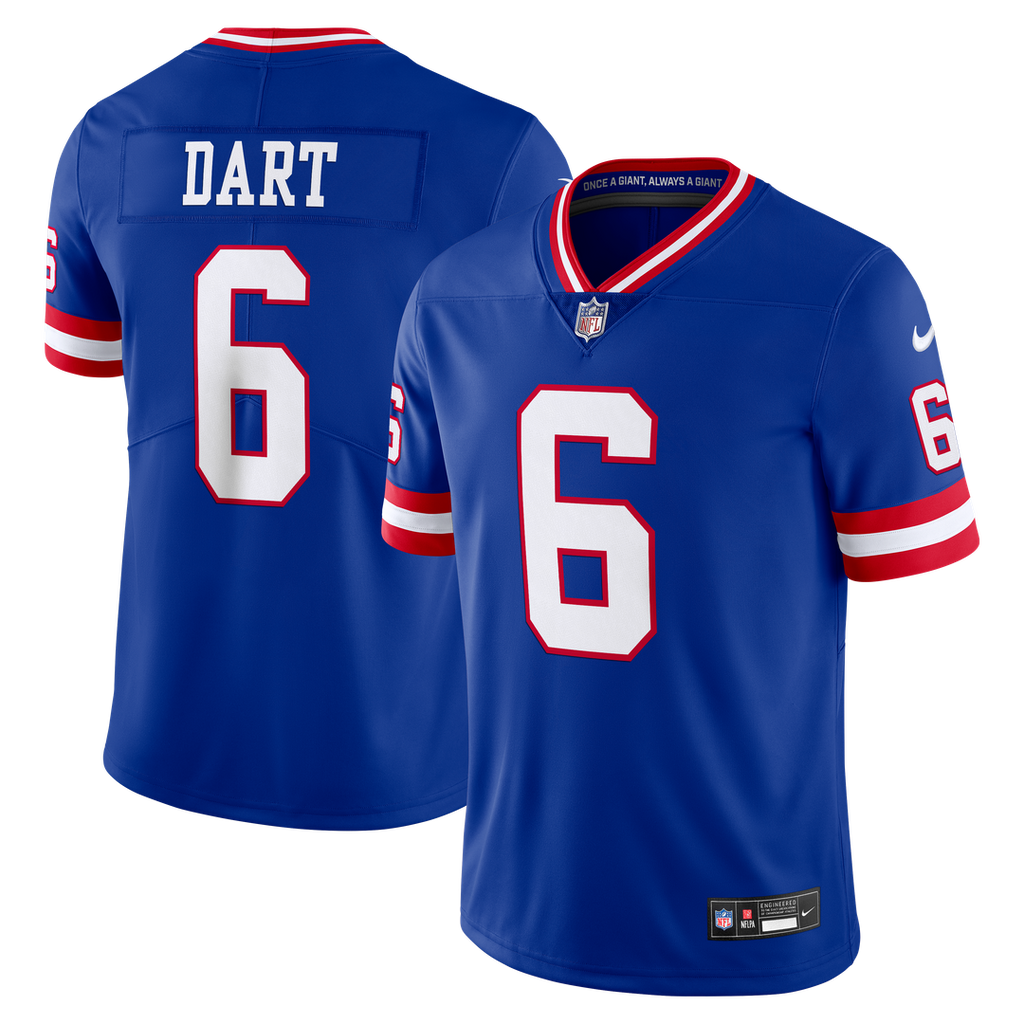 New York Giants Jaxson Dart Nike White Vintage White Vapor Untouchable Stitched Limited Jersey product image 7, provided for