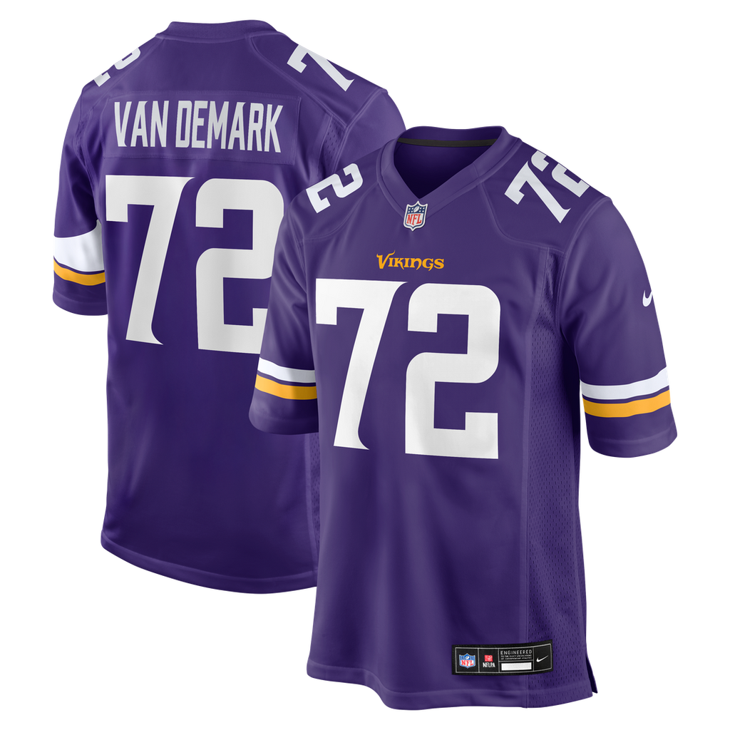 Minnesota Vikings Ryan Van Demark Nike Purple Team Game Jersey product image 1, provided for visual reference and product