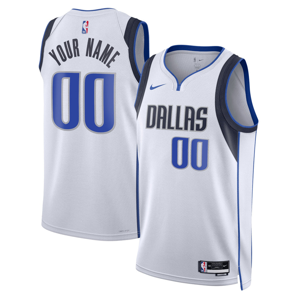 Dallas Mavericks Nike Association Swingman Jersey - Custom - Unisex product image 1, provided for visual reference and