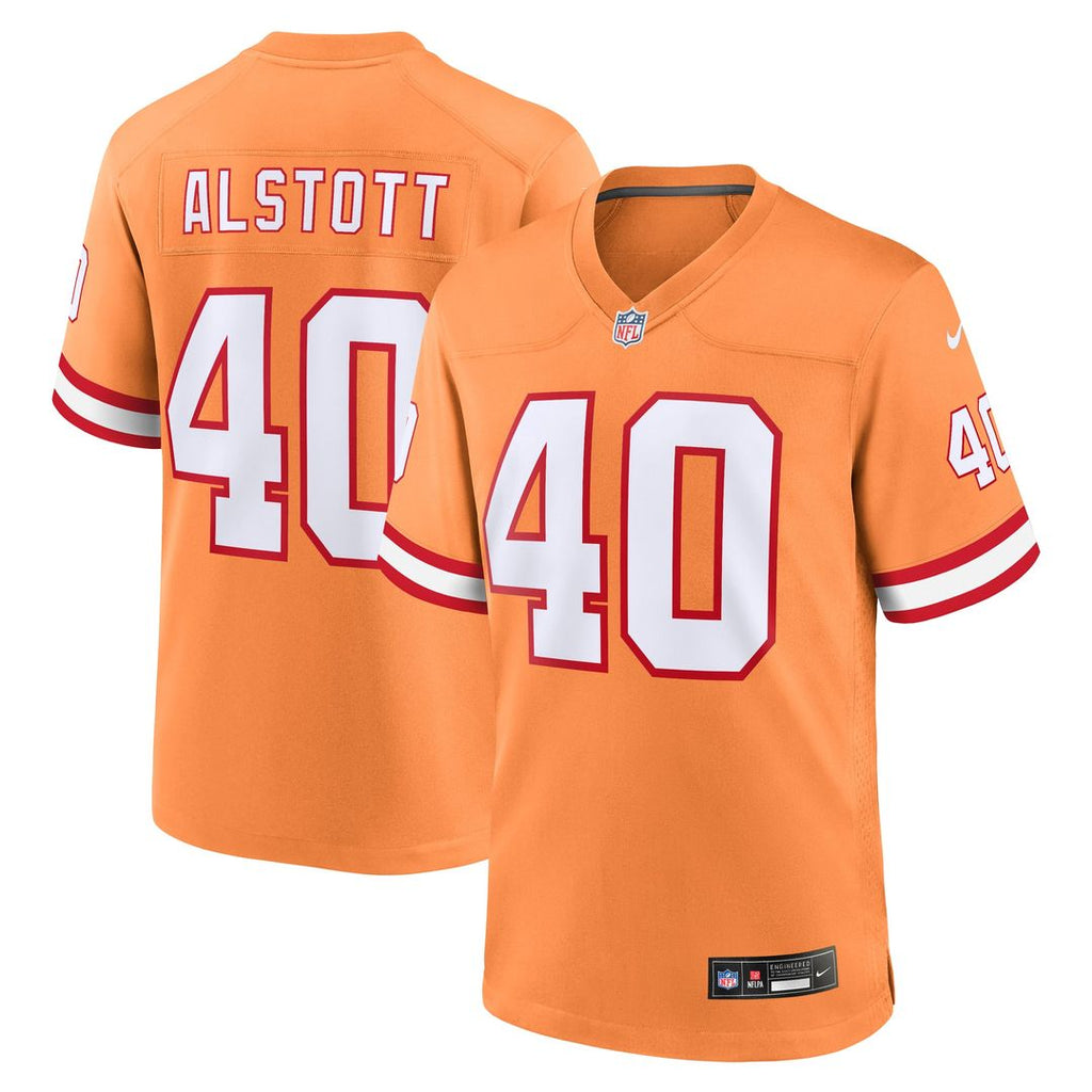 Tampa Bay Buccaneers Mike Alstott Nike Orange Throwback Game Jersey product image 1, provided for visual reference and