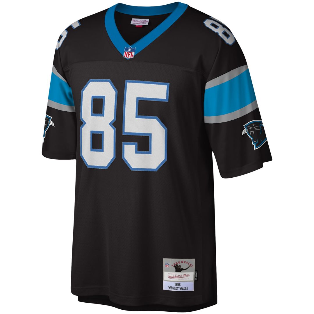 Carolina Panthers Wesley Walls Mitchell & Ness Black Legacy Replica Jersey product image 2, provided for visual reference
