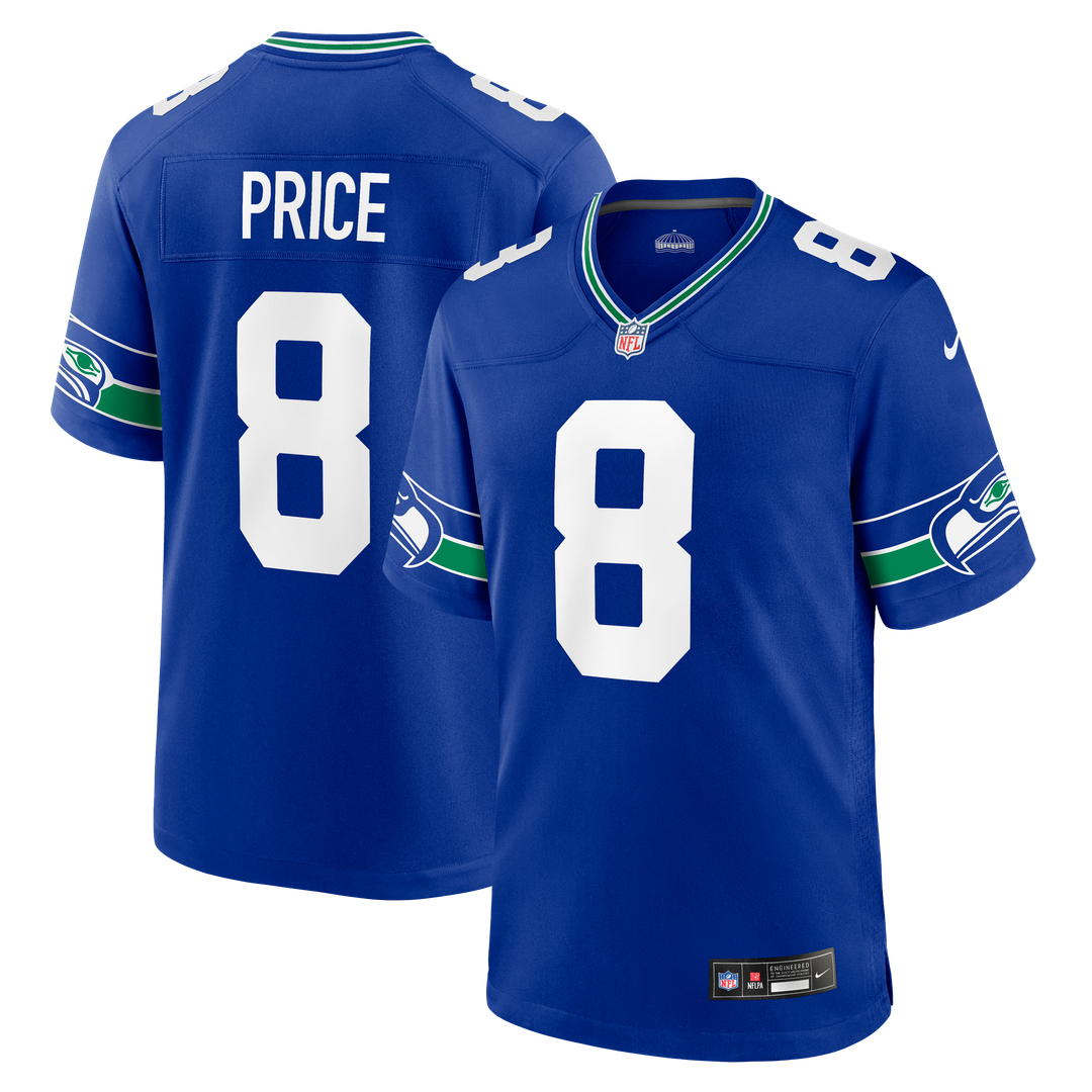 Seattle Seahawks Jadarian Price Nike Royal Alternate Game Jersey product image 1, provided for visual reference and product