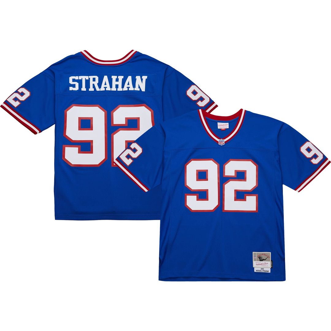 New York Giants Michael Strahan Mitchell & Ness Royal Big & Tall 1993 Retired Player Replica Jersey product image 1,