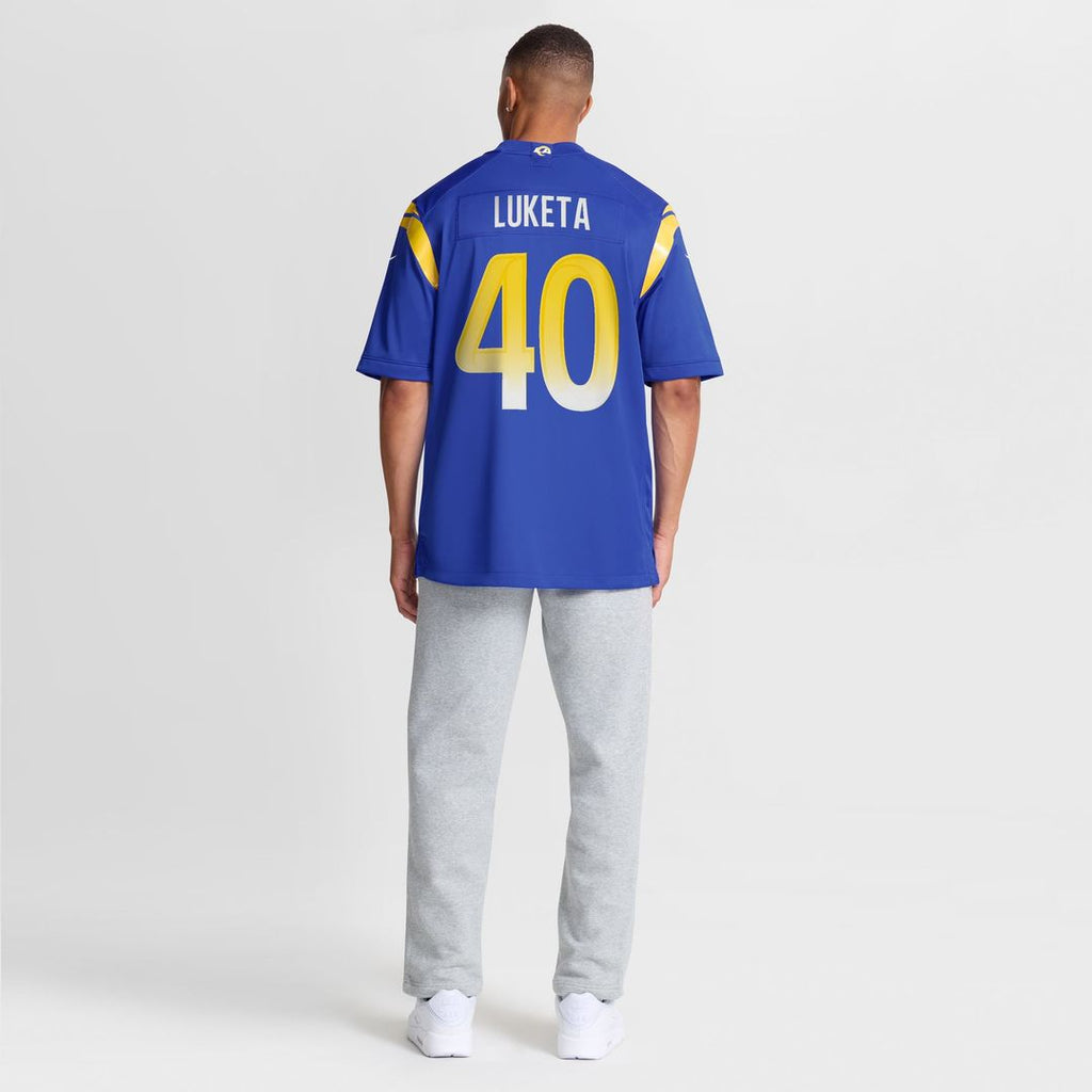 Los Angeles Rams Jesse Luketa Nike Royal Team Game Jersey product image 5, provided for visual reference and product detail