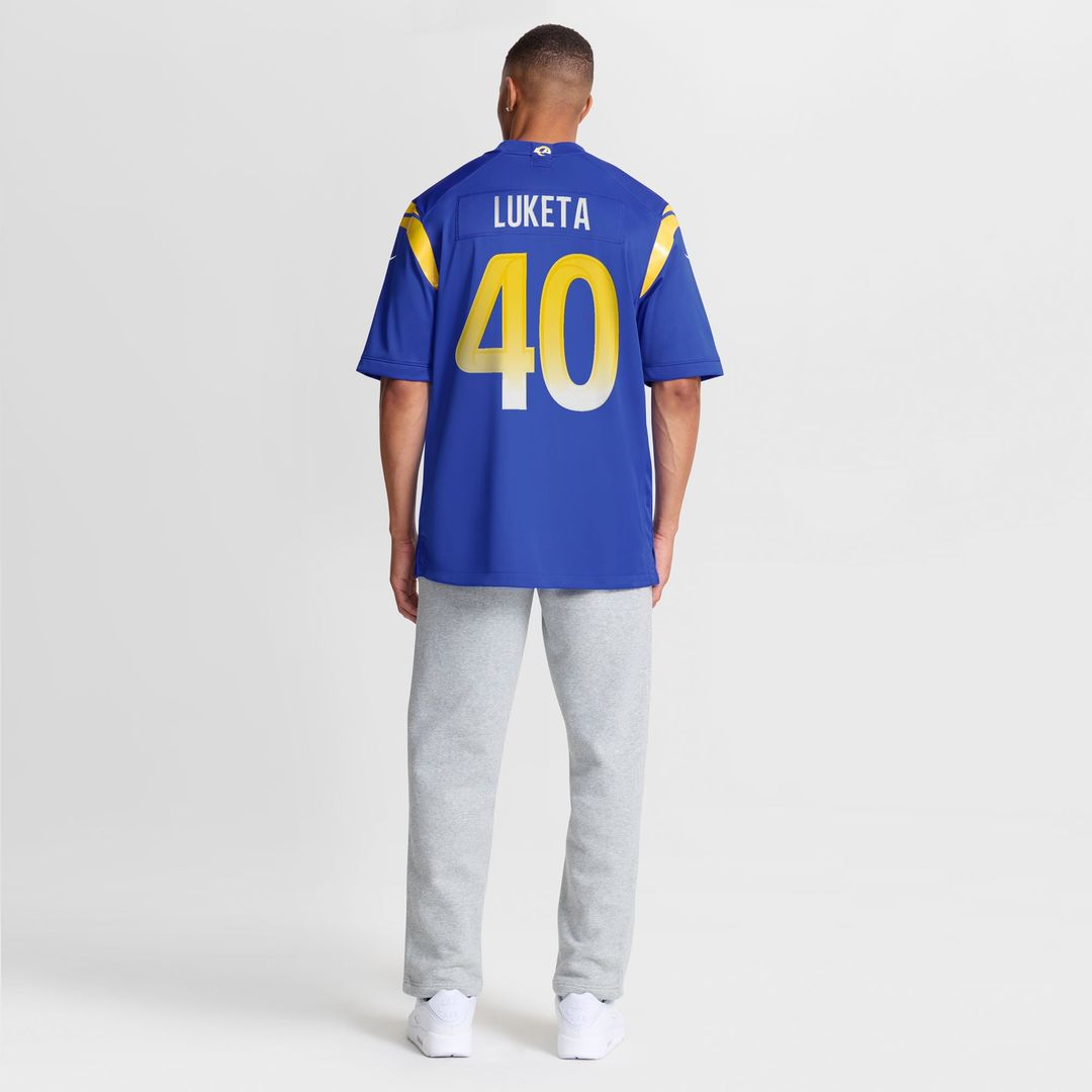 Los Angeles Rams Jesse Luketa Nike Royal Team Game Jersey product image 5, provided for visual reference and product detail