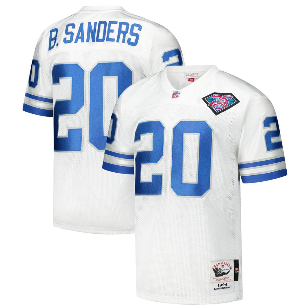 Detroit Lions 1994 Barry Sanders Mitchell & Ness White Authentic Throwback Retired Player Jersey product image 1, provided