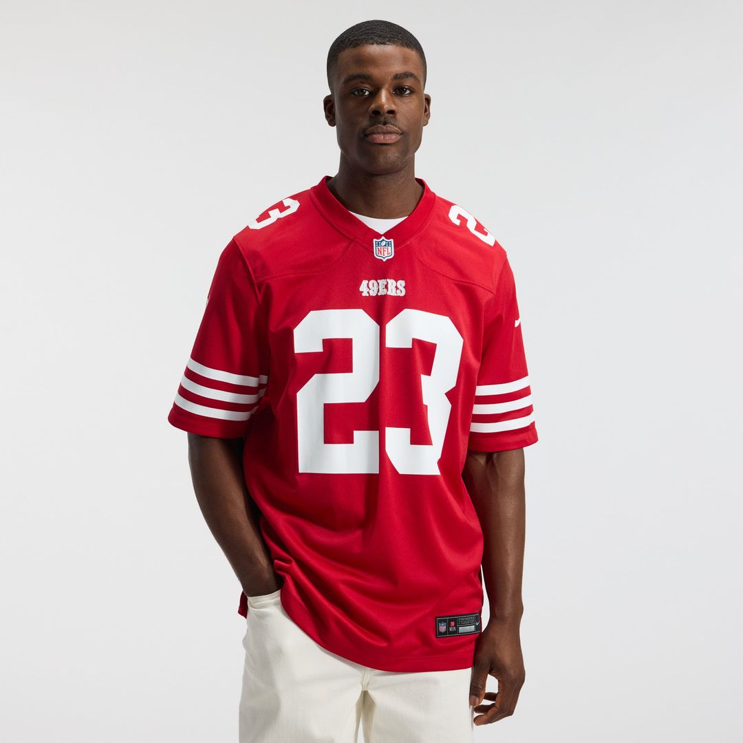 San Francisco 49ers Christian McCaffrey Nike Scarlet Game Player Jersey product image 14, provided for visual reference and