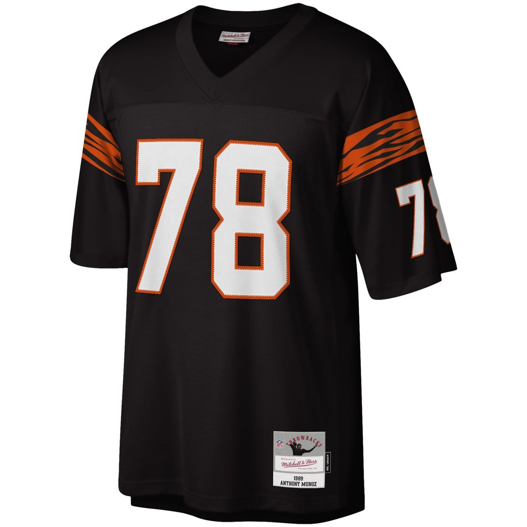 Cincinnati Bengals Anthony Muñoz Mitchell & Ness Black Legacy Replica Jersey product image 2, provided for visual reference