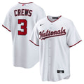 Washington Nationals Dylan Crews Nike White Home Replica Jersey product image 1, provided for visual reference and product