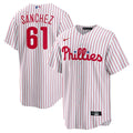 Philadelphia Phillies Cristopher Sanchez Nike White Home Replica Jersey product image 1, provided for visual reference and