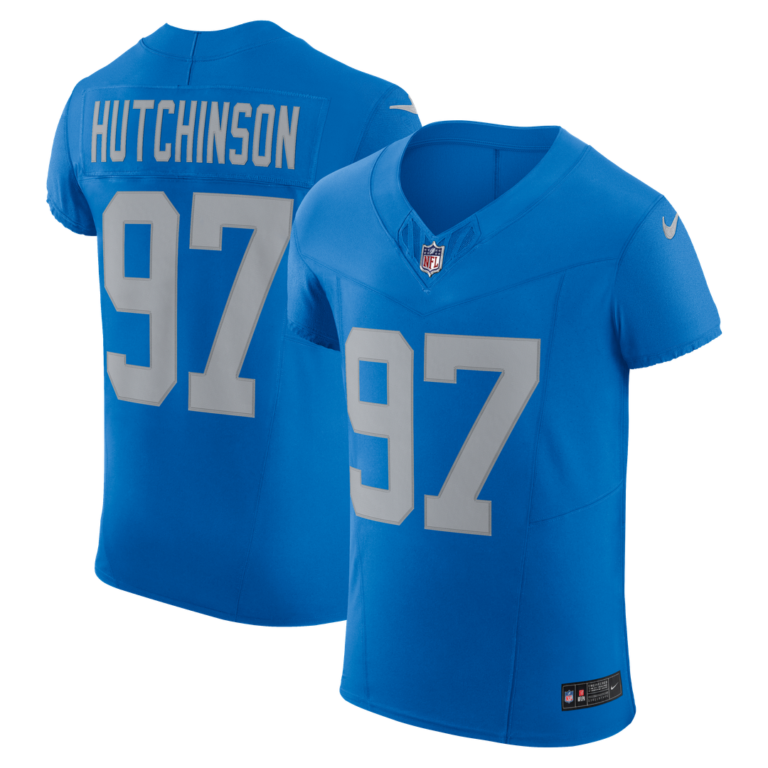 Detroit Lions Aidan Hutchinson Nike Blue Alternate Vapor F.U.S.E. Elite Jersey product image 1, provided for visual