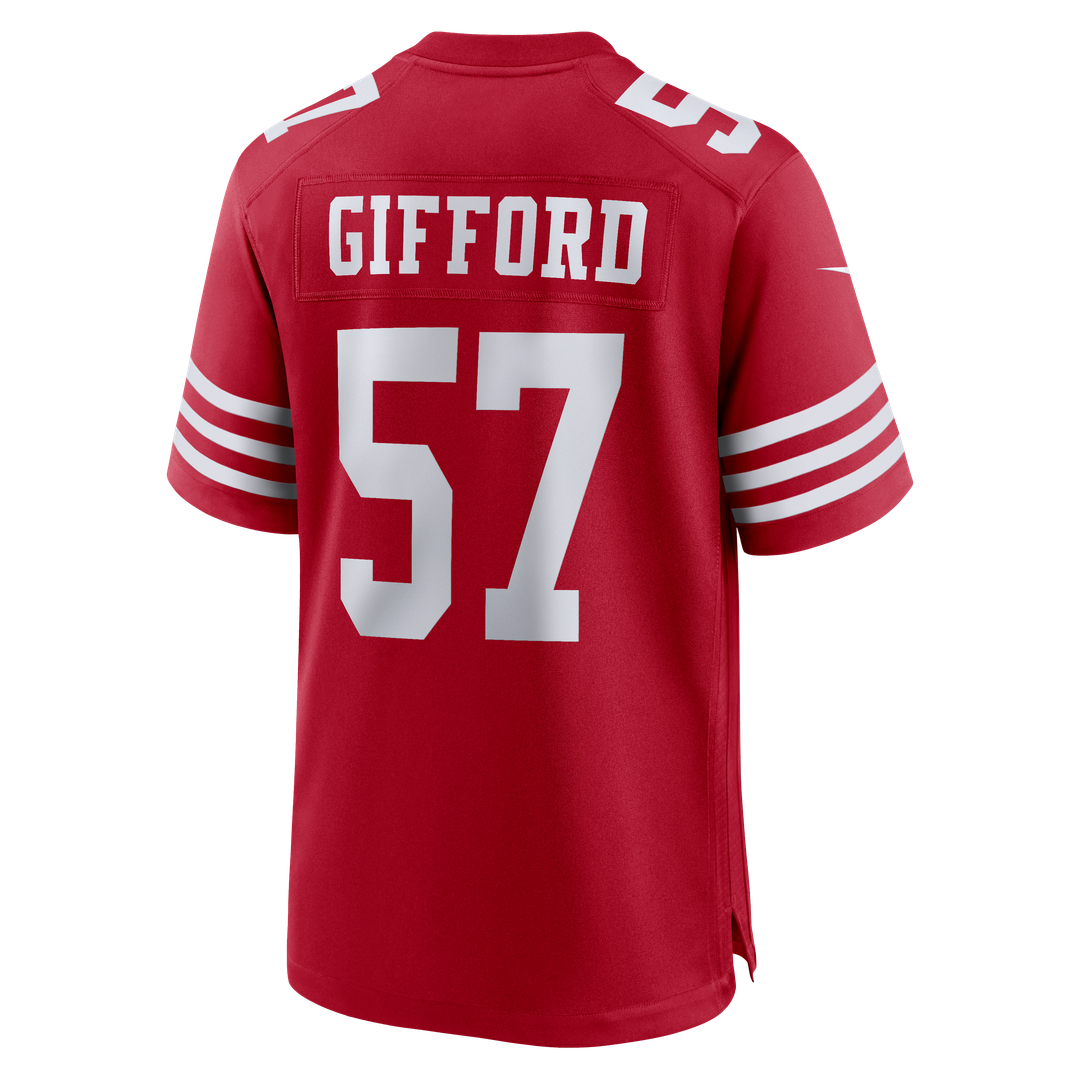 San Francisco 49ers Luke Gifford Nike Scarlet Team Game Jersey product image 3, provided for visual reference and product