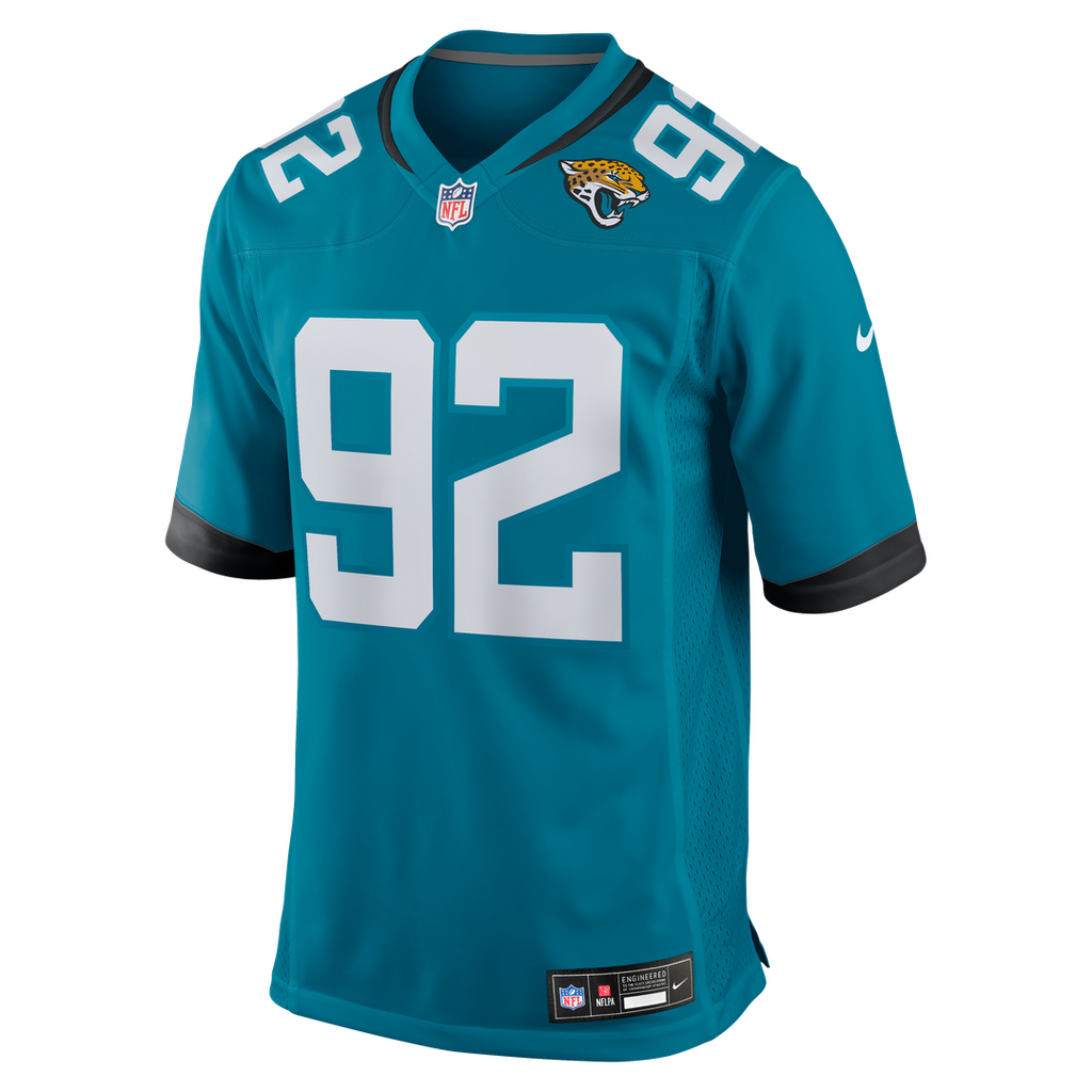 Jacksonville Jaguars Danny Striggow Nike Teal Team Game Jersey product image 2, provided for visual reference and product