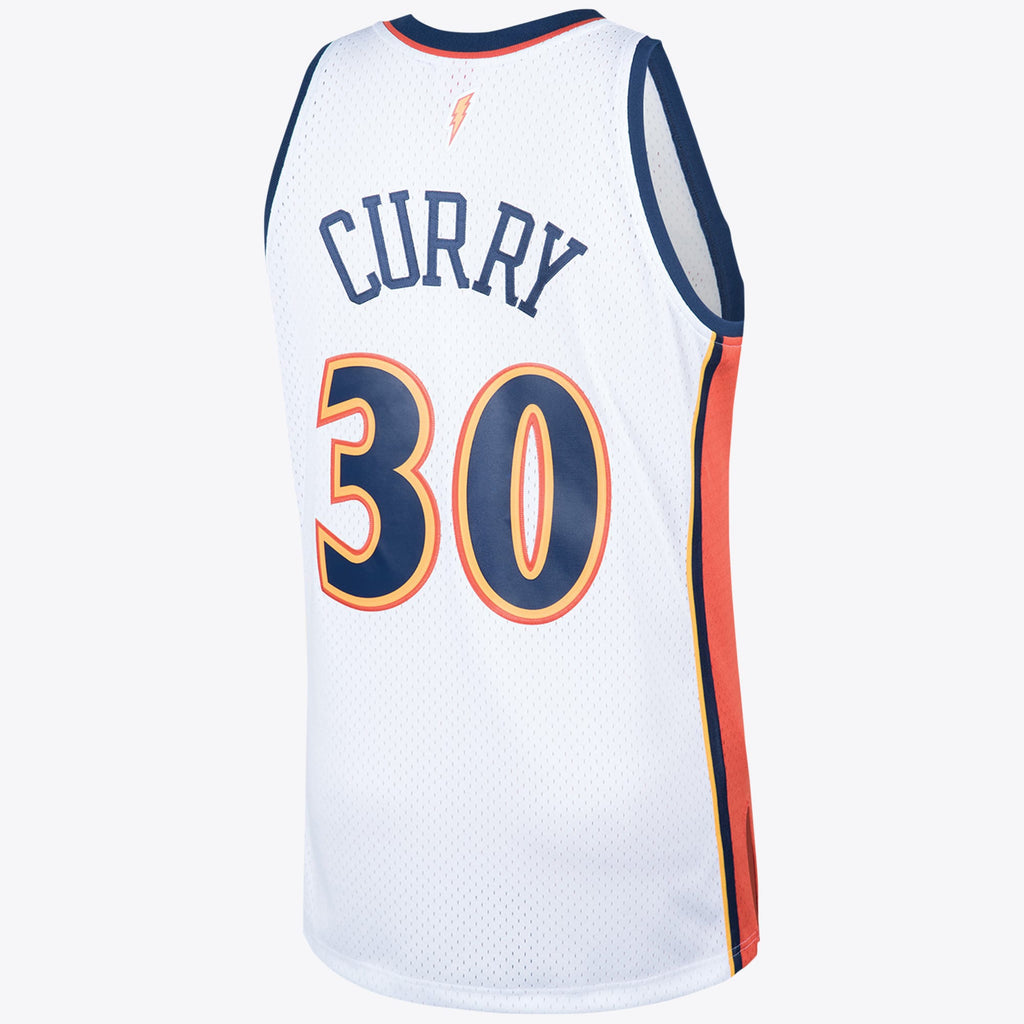 Golden State Warriors 2009 Steph Curry Hardwood Classics Home Swingman Jersey By Mitchell & Ness - White product image 3,