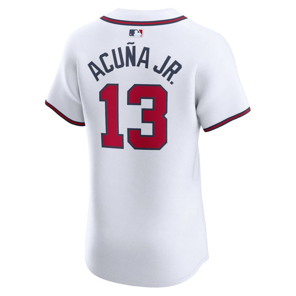 Atlanta Braves Ronald Acuña Jr. Nike White Home Elite Jersey product image 3, provided for visual reference and product