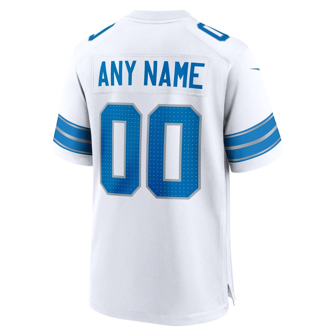 Detroit Lions Nike White Custom Game Jersey product image 3, provided for visual reference and product detail review