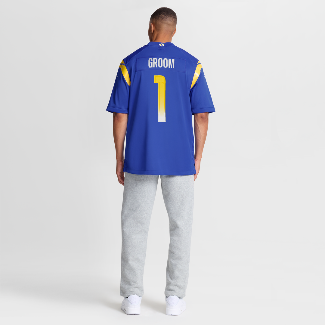 Los Angeles Rams Number 1 Groom Nike Royal Game Jersey product image 8, provided for visual reference and product detail
