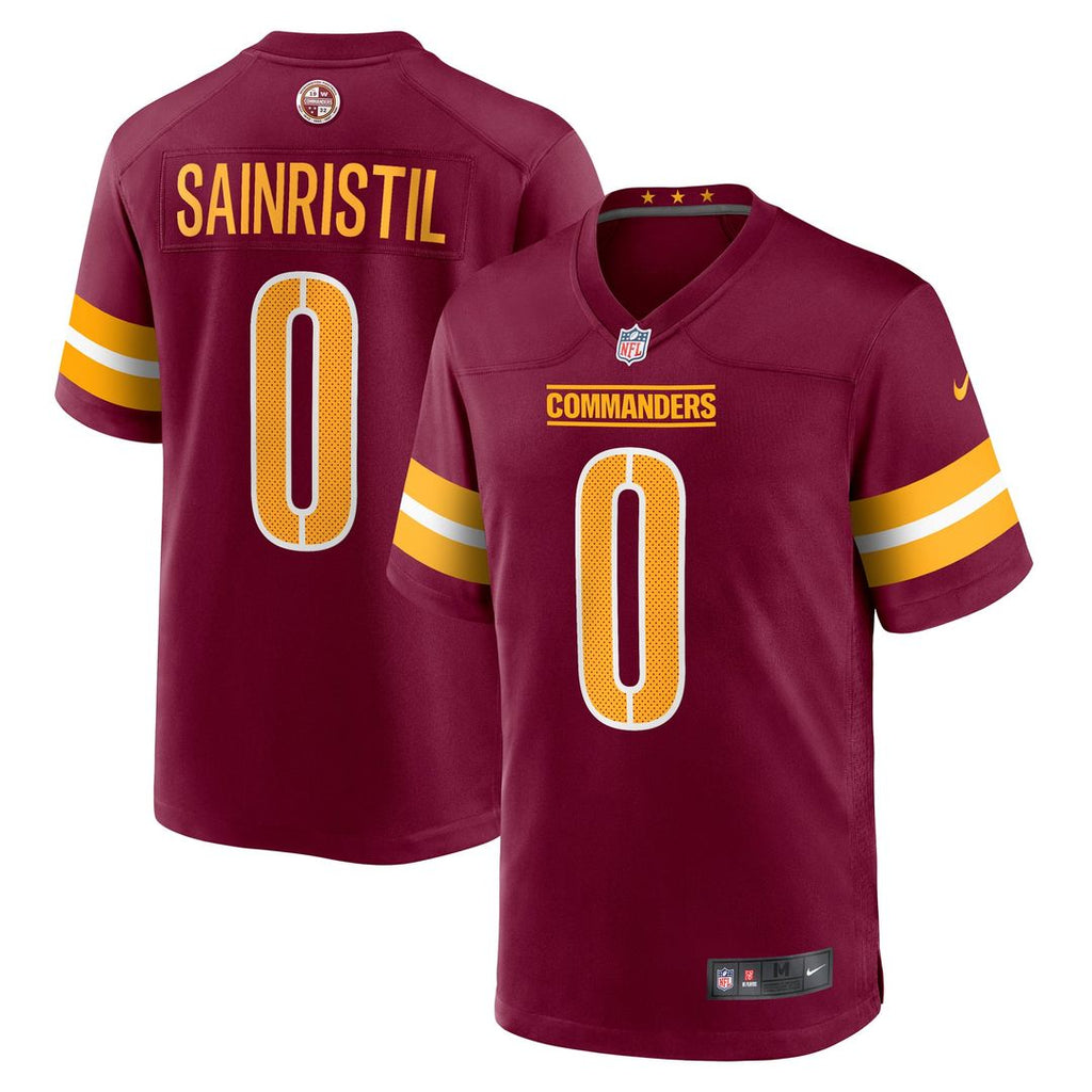 Washington Commanders Mike Sainristil Nike Burgundy Game Jersey product image 1, provided for visual reference and product