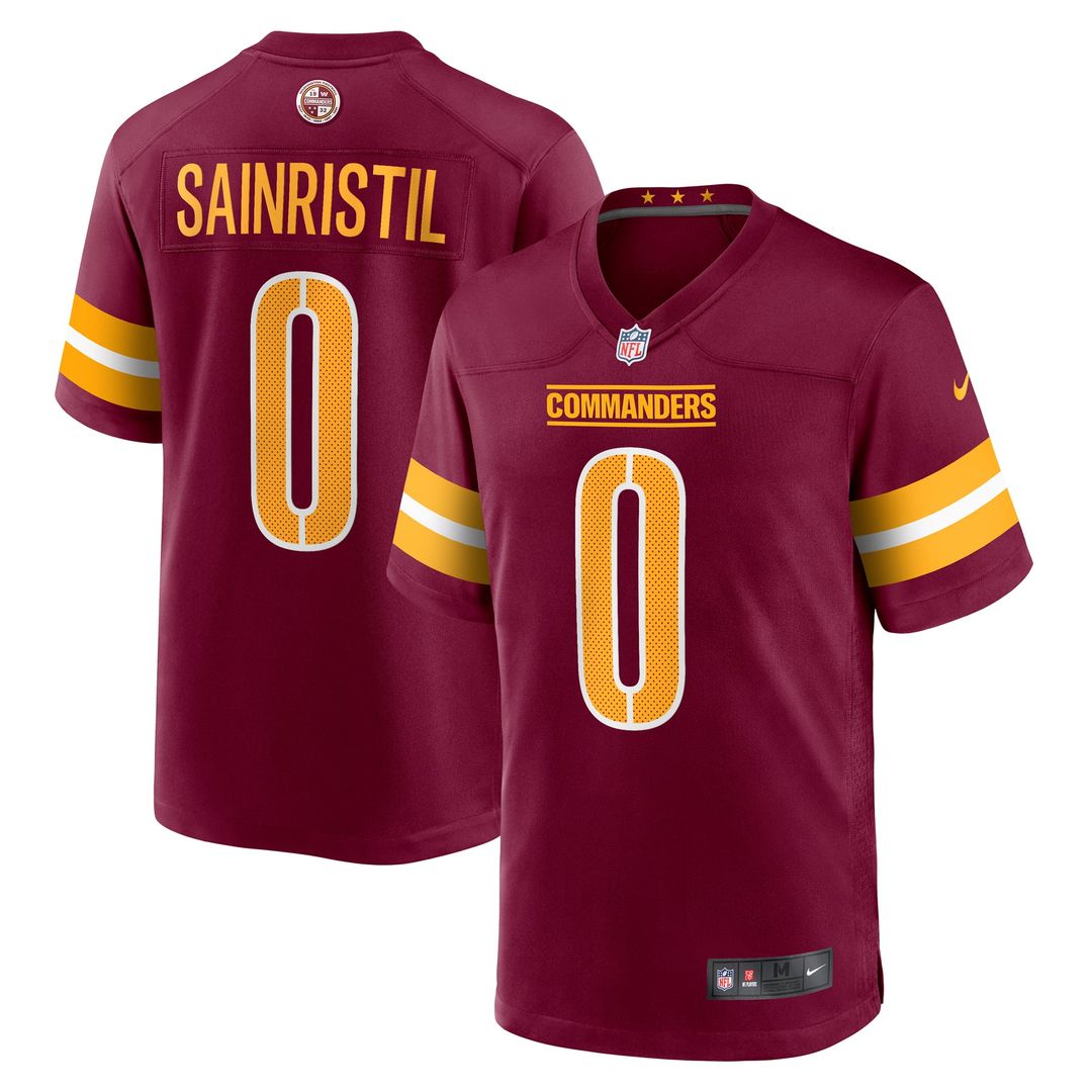 Washington Commanders Mike Sainristil Nike Burgundy Game Jersey product image 1, provided for visual reference and product