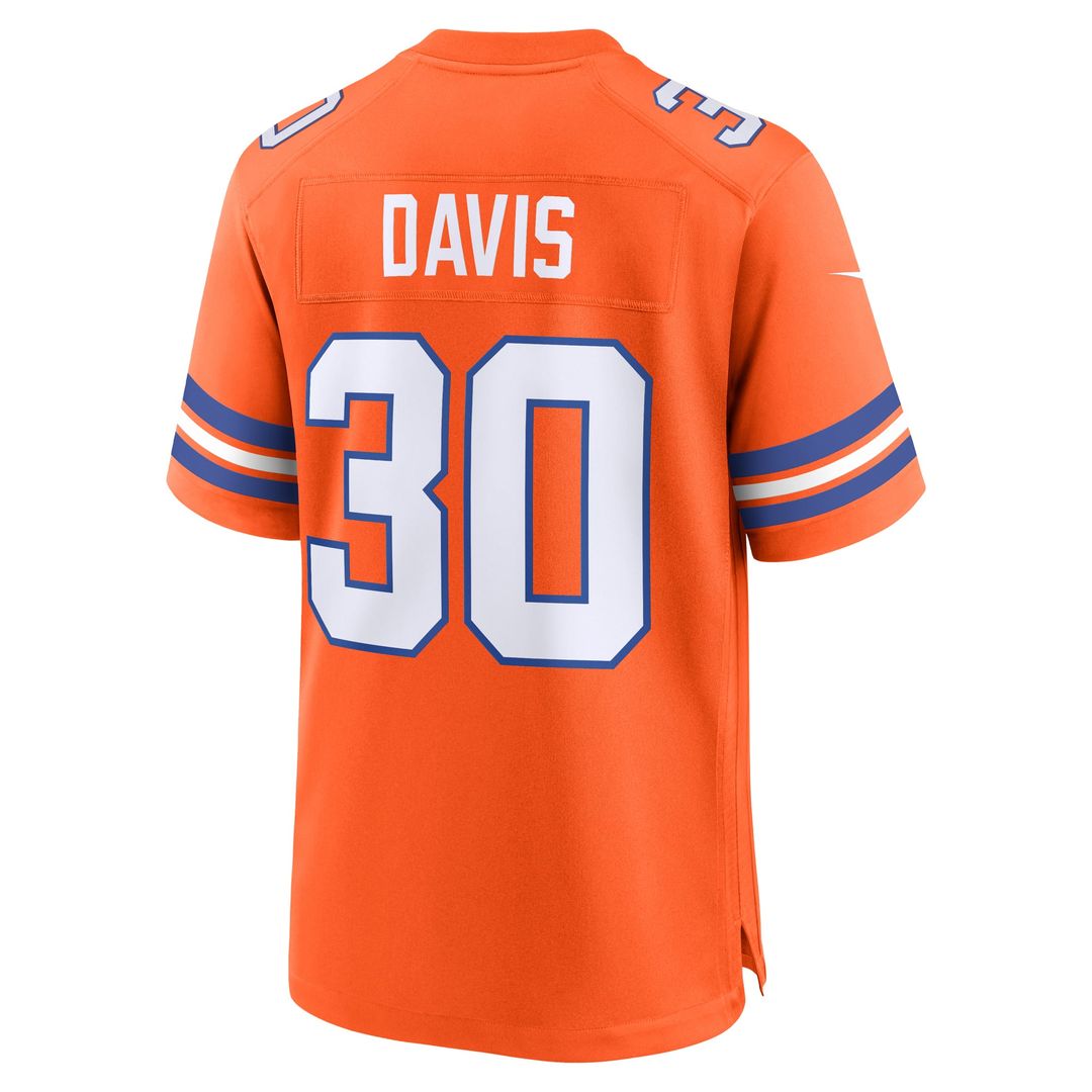 Denver Broncos Terrell Davis Nike Orange Retired Player Alternate Game Jersey product image 3, provided for visual reference