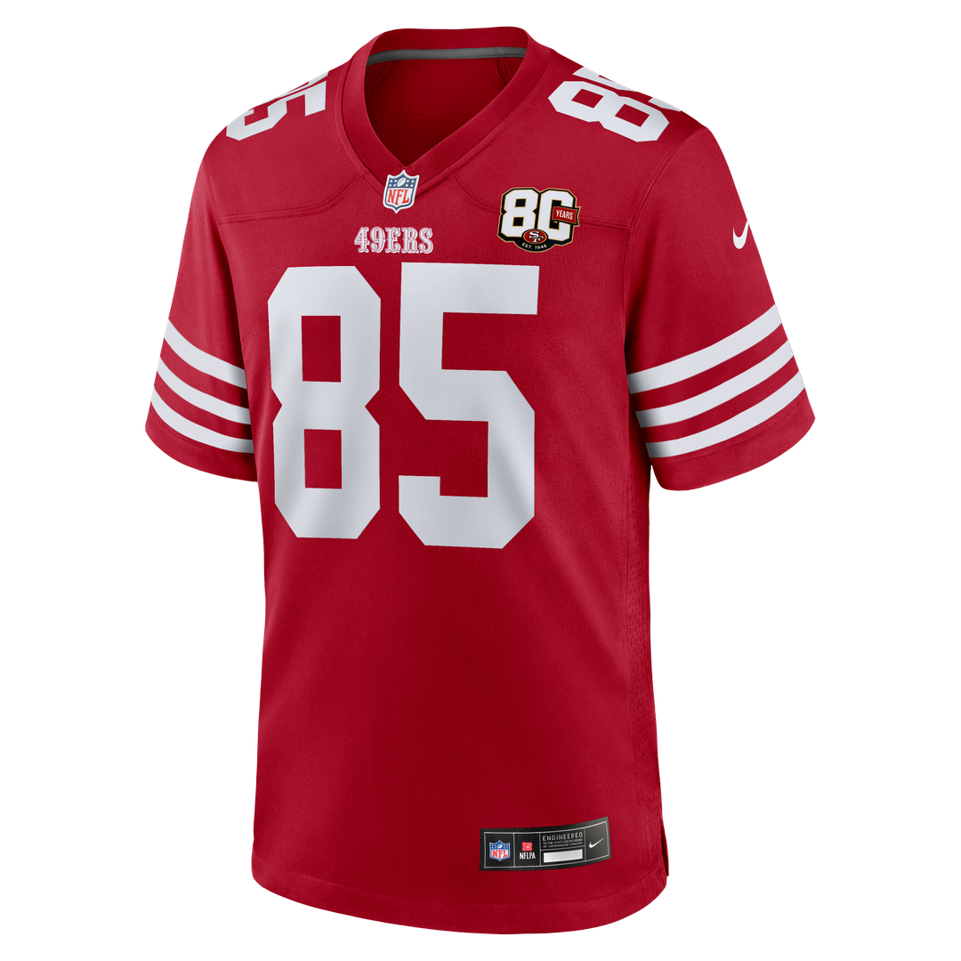 San Francisco 49ers George Kittle Nike Scarlet 80th Anniversary Game Jersey product image 6, provided for visual reference