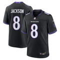 Baltimore Ravens Lamar Jackson Nike Black Alternate Game Jersey product image 1, provided for visual reference and product