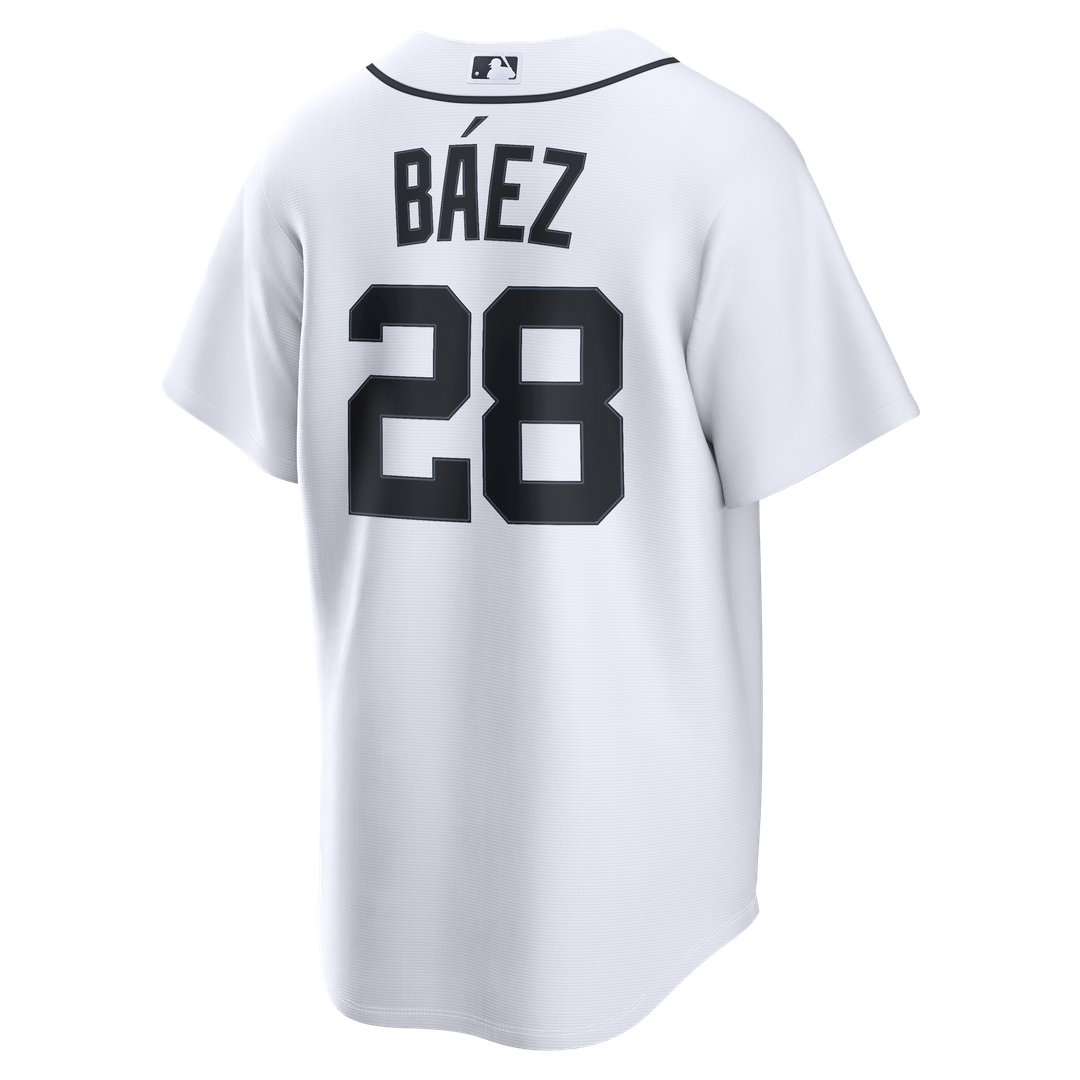 Detroit Tigers Javier Báez Nike White Home Replica Jersey product image 3, provided for visual reference and product detail